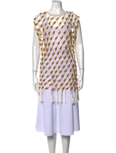 Pre-owned Wynn Hamlyn Patterned Crew Neck Top In Neutrals