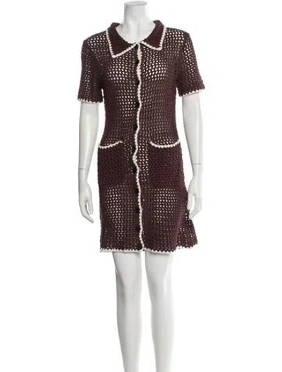Pre-owned Wynn Hamlyn Polka Dot Print Mini Dress In Brown