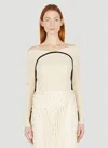 Wynn Hamlyn Off-shoulder Ribbed Top In Beige
