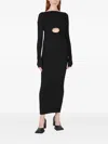 Wynn Hamlyn Ribbed High-neck Cut-out Midi Dress In Black