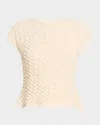 Wynn Hamlyn Shirred Cotton Top In Bone