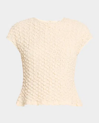Wynn Hamlyn Shirred Cotton Top In Bone