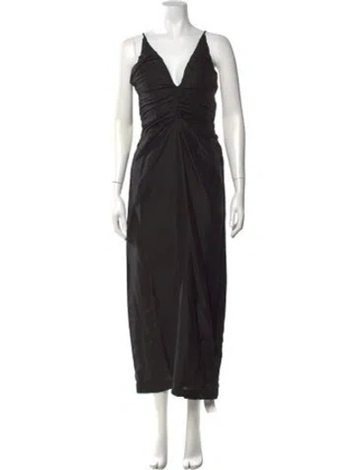 Pre-owned Wynn Hamlyn Silk Long Dress In Black