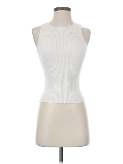 Pre-owned Wynn Hamlyn Sleeveless Top Ivory Halter Neckline Tops