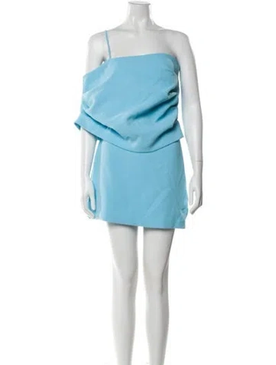 Pre-owned Wynn Hamlyn Strapless Mini Dress In Blue