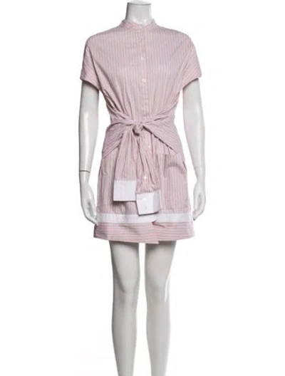 Pre-owned Wynn Hamlyn Striped Mini Dress In Pink/white