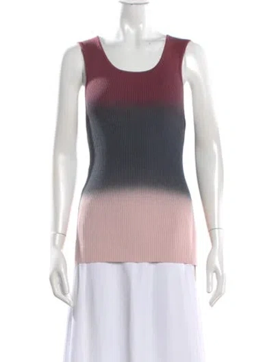 Pre-owned Wynn Hamlyn Tie-dye Print Scoop Neck Top In Pink
