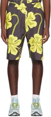 Wynn Hamlyn Yellow & Gray Printed Shorts In Marcus Watson X Wynn