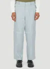 Wynn Hamlyn Detachable-panel Linen Trousers In Blue