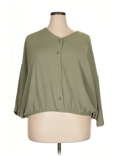 Pre-owned Wynne Layers 3/4 Sleeve Blouse In Green