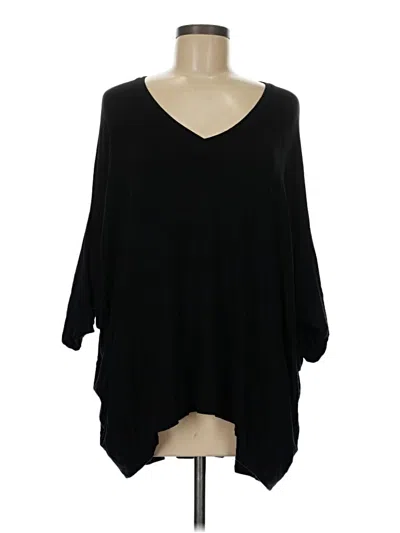 Pre-owned Wynne Layers 3/4 Sleeve Top Black V Neck Tops