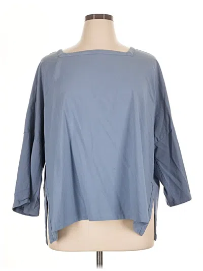 Pre-owned Wynne Layers 3/4 Sleeve Top Blue Boatneck Tops