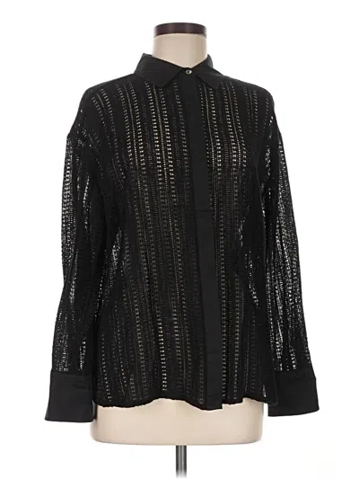 Pre-owned Wynne Layers Long Sleeve Blouse In Black