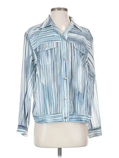 Pre-owned Wynne Layers Long Sleeve Blouse In Blue