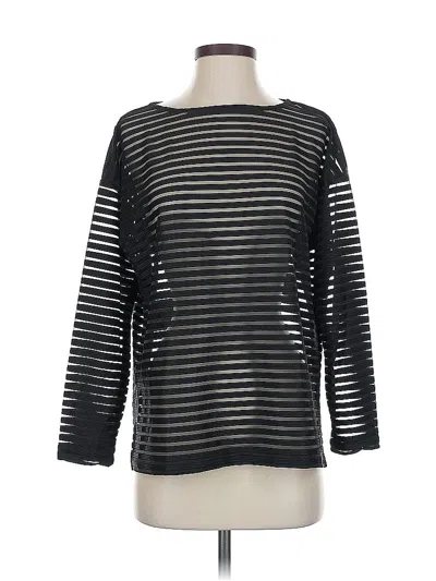 Pre-owned Wynne Layers Long Sleeve Top Black Boatneck Tops