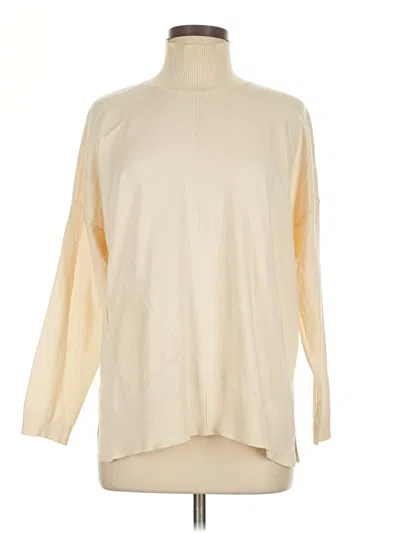 Pre-owned Wynne Layers Long Sleeve Top Ivory Turtleneck Tops