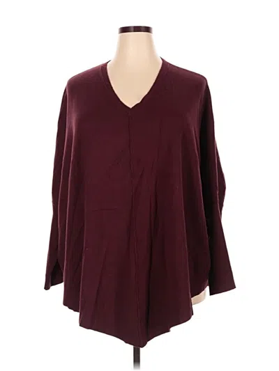 Pre-owned Wynne Layers Poncho In Burgundy