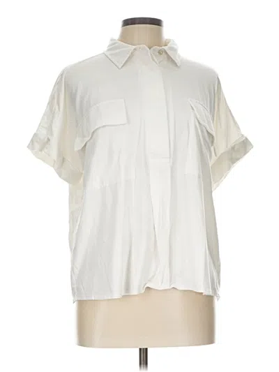 Pre-owned Wynne Layers Short Sleeve Blouse In Ivory