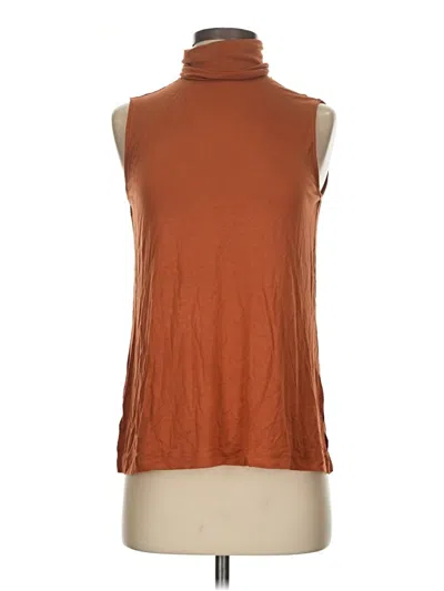 Pre-owned Wynne Layers Sleeveless Top Brown High Neck Tops