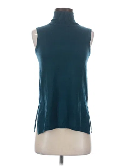Pre-owned Wynne Layers Sleeveless Top Teal High Neck Tops