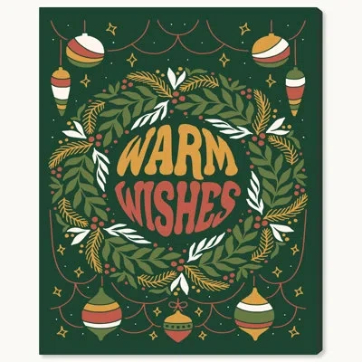 Wynwood Studio A Christmas Greeting Card On Canvas Textual Art In Green;red