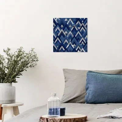 Wynwood Studio Abstract Modern Canvas Art - Diamond Pattern Wall Art For Home Decor In Blue;gray