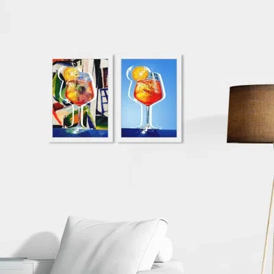 Wynwood Studio Aperol 2 Piece - Print Set In Blue;orange