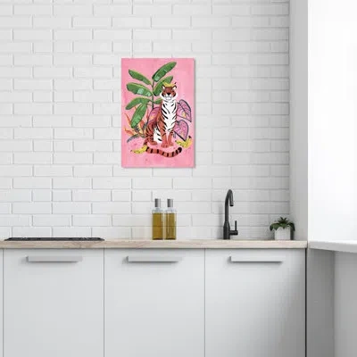 Wynwood Studio Banana Stripes On Canvas By  Print In Green;pink
