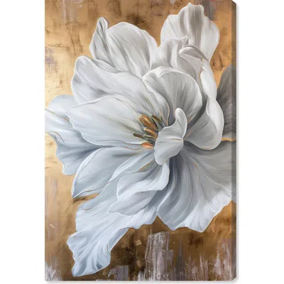 Wynwood Studio Bloom White Petals Canvas Wall Art In Gold