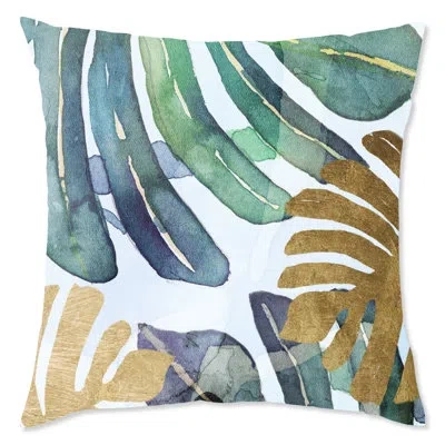 Wynwood Studio Botanicals Square Pillow Cover & Insert In Blue;green;gold