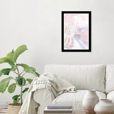 Wynwood Studio Coastal Coral Beach In Black Framed