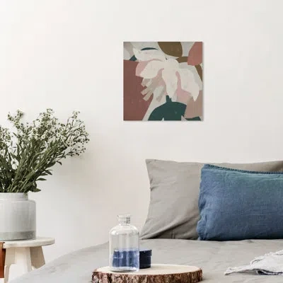 Wynwood Studio Cream Abstract Floral Ii On Canvas By  Print In Green;pink