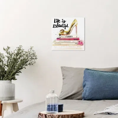 Wynwood Studio Fashion And Glam Contemporary - Gold And Black Book Stack Wall Art For Home Decor In White;gold