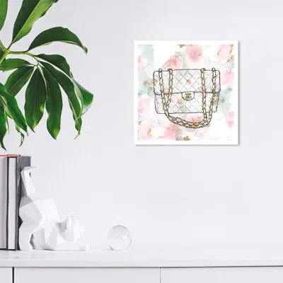 Wynwood Studio Fashion And Glam Everything But My Watercolor Bag Glam White Canvas Wall Art Print In Blue;pink;gold