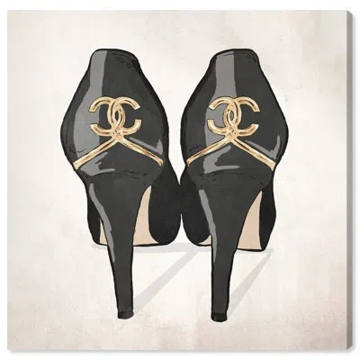Wynwood Studio Fashion And Glam Girls Favorite Pair Revamp Glam Black Canvas Wall Art Print In Black;gold
