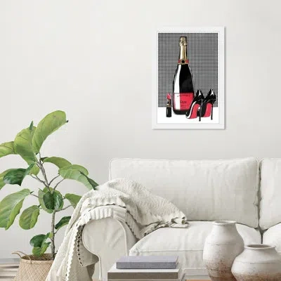 Wynwood Studio Fashion And Glam Red And Black Champagne Modern Red Paper Wall Art Print In Black;white;red