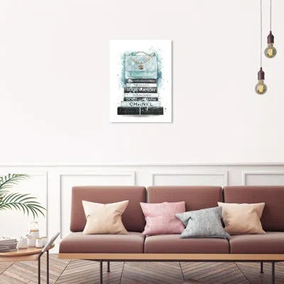 Wynwood Studio Fashion And Glam Splash Top On Books Blue Glam Blue Canvas Wall Art Print In Blue;black