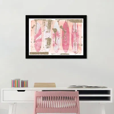 Wynwood Studio Fashion Surf Collection Blush - Picture Frame Graphic Art In Black Framed