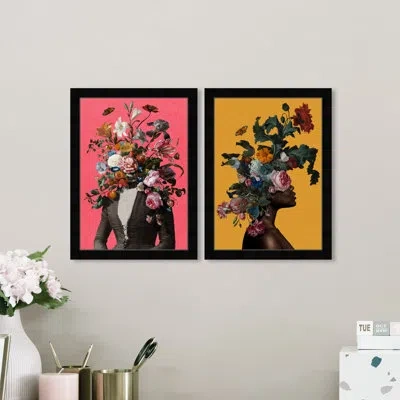Wynwood Studio Floral - 2 Piece Picture Frame Graphic Art Set In Black Framed