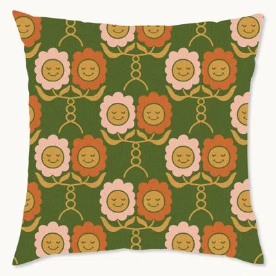 Wynwood Studio Floral Polyester Indoor/outdoor Throw Pillow In Green;pink;orange