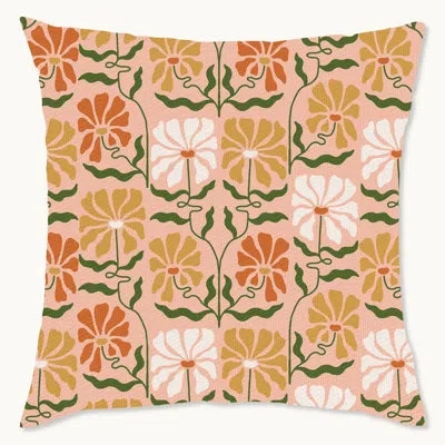 Wynwood Studio Floral Polyester Indoor/outdoor Throw Pillow In White;green;orange