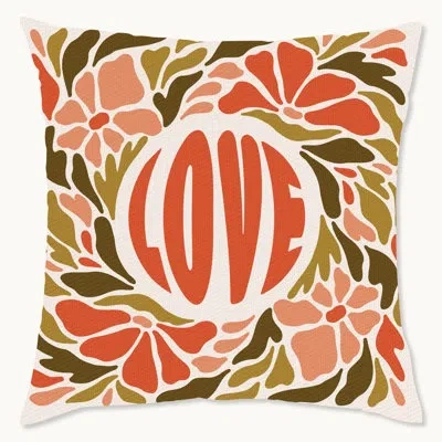 Wynwood Studio Floral Polyester Indoor/outdoor Throw Pillow In White;green;red