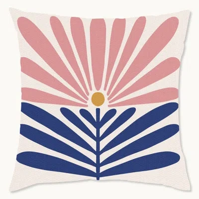 Wynwood Studio Floral Polyester Pillow Cover In Blue;white;pink