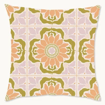 Wynwood Studio Floral Polyester Pillow Cover In Green;orange;purple