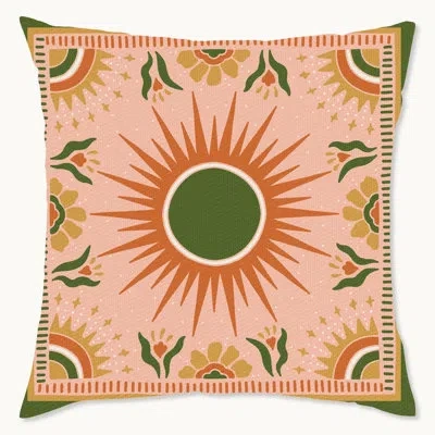 Wynwood Studio Floral Polyester Pillow Cover In Green;yellow;pink