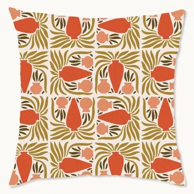 Wynwood Studio Floral Polyester Pillow Cover In Orange;gold