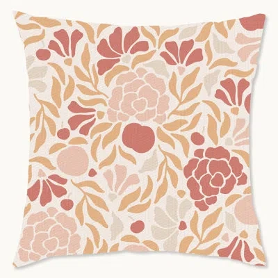 Wynwood Studio Floral Polyester Pillow Cover In Pink;cream