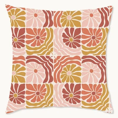 Wynwood Studio Floral Polyester Pillow Cover In Pink;gold