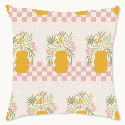Wynwood Studio Floral Polyester Pillow Cover In White;yellow;pink