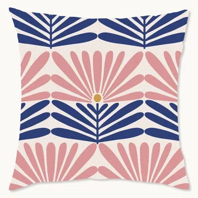 Wynwood Studio Floral Polyester Throw Pillow In Blue;pink